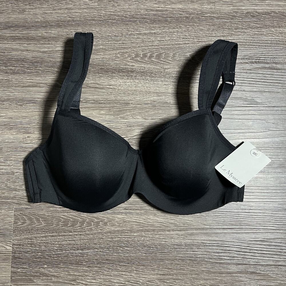 Le Mystere Dream Tisha Full Figure Sweetheart Neck Seamless Bra 9955 Black 32C
